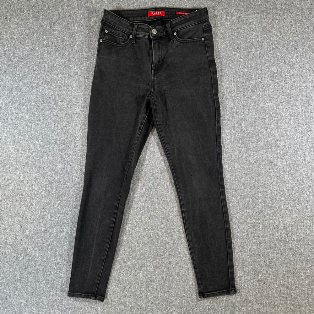 Guess Jeans Womens 28 Sculpt Mid Rise Skinny Black Denim QBBA37D4IK0